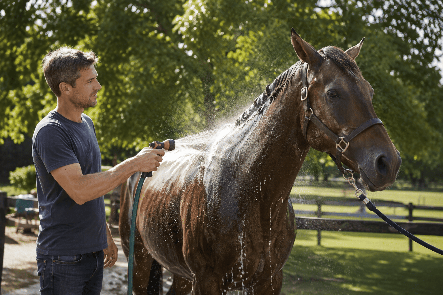 paard zomer water