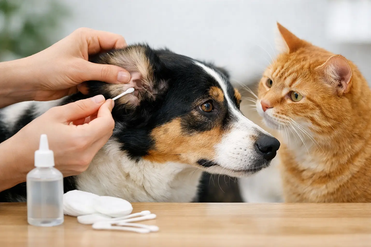 Hoe de oren reinigen van je hond of kat