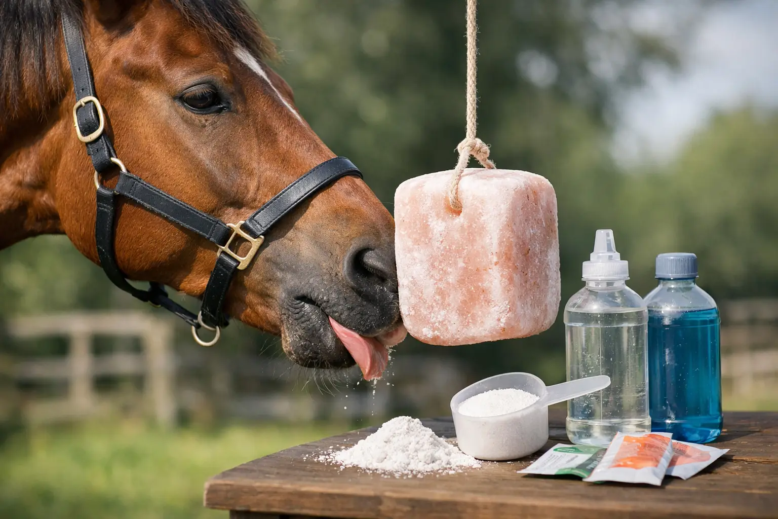 Elektrolyten versus zoutblokken bij paarden